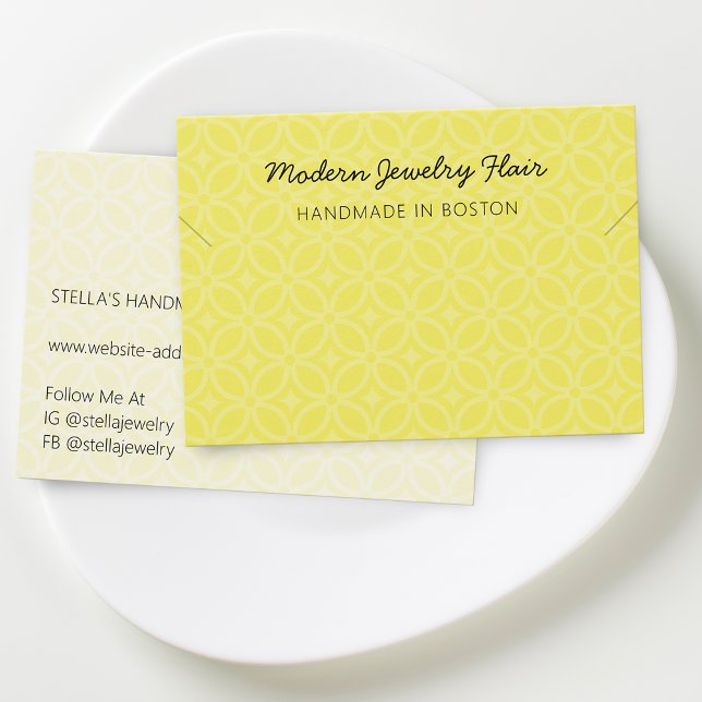 Modern Vivid Yellow Necklace Bracelet Display Card (Modern Vivid Yellow Necklace Bracelet Display Card)