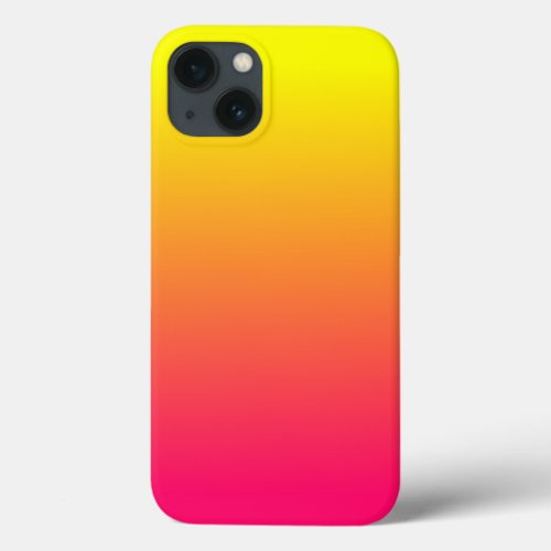 Modern Vivid Yellow Orange Pink Ombre iPhone 13 Case