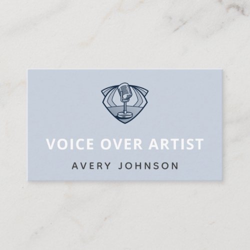 Modern Voice Over Artist Actor Microphone Logo Business Card
