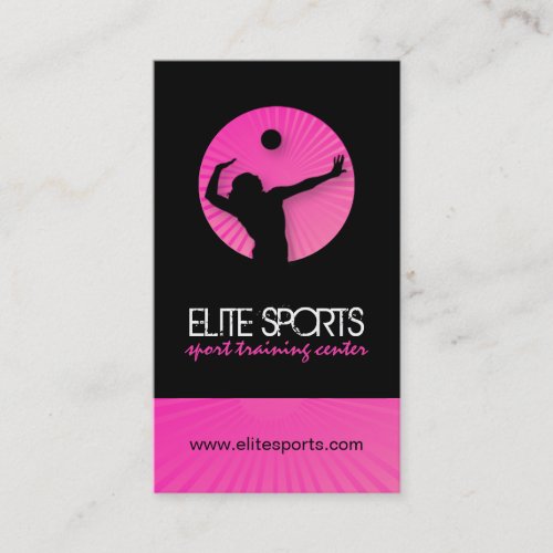 Modern Volleyball Business Cards