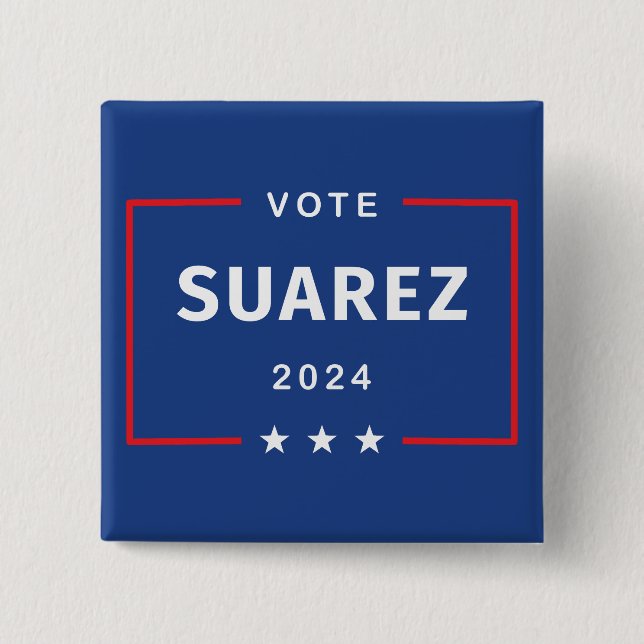 Modern Vote Francis Suarez 2024 Stars Box Dark Button (Front)