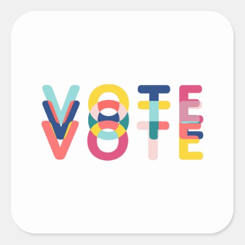 Modern Vote Sticker in Rainbow