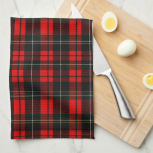 Modern Wallace Red Scottish Tartan Plaid Kitchen Towel