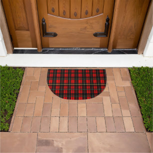 Modern Wallace Red Scottish Tartan Plaid Pattern Doormat