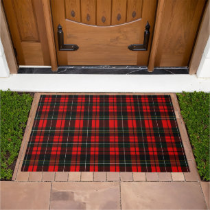 Modern Wallace Red Scottish Tartan Plaid Pattern Doormat