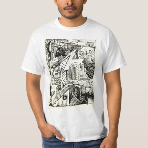 Modern Warfare ink drawing T_shirt