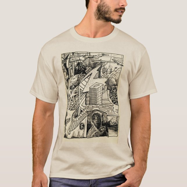 "Modern Warfare" ink drawing T-shirt (Front)