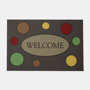 Modern Warm Colored Circles Welcome Doormat