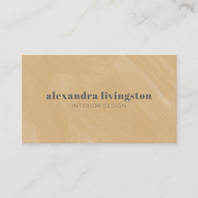 Modern Warm Earthy Tan Brown Minimalist Nature Business Card (Front)