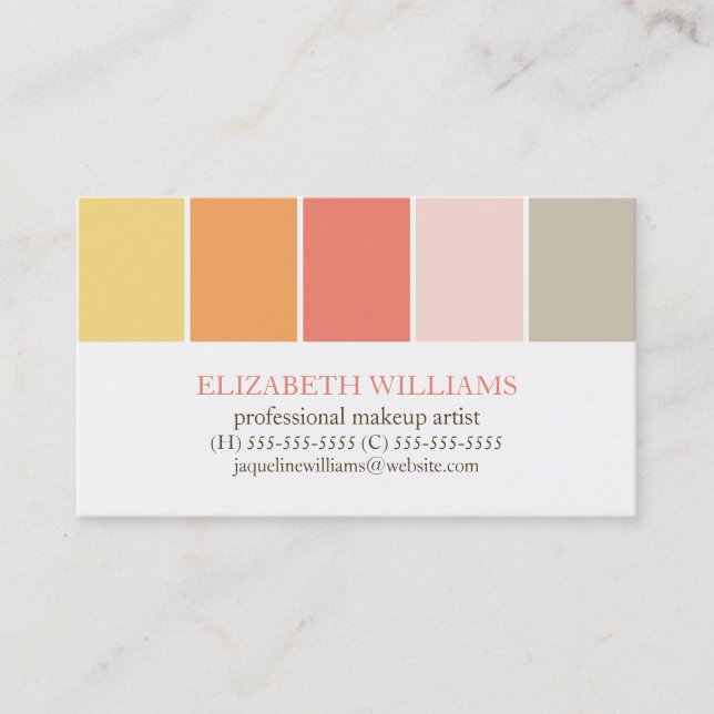 Modern Warm Hues Color Blocks Business Card (Front)