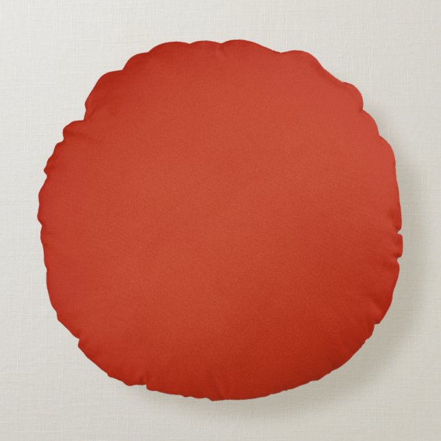 Modern Warm Red Grainy Texture Round Pillow (Front)