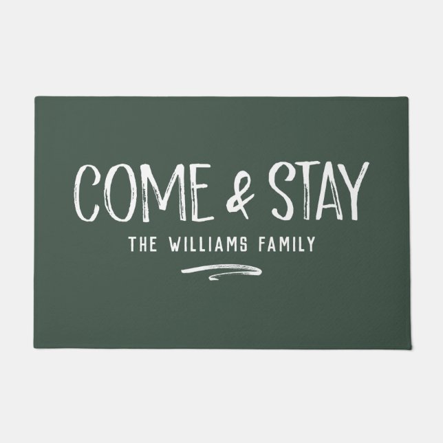 Modern Warm Welcome Personalized Door Mat (Front)