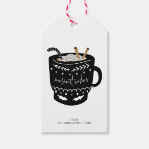 Modern Warmest Wishes Hot Cocoa Holiday Gift Tags