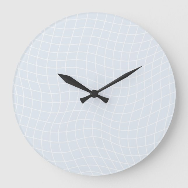 Modern Warped Grid | Minimalist Fluid Geometric Large Clock (Front)