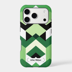 Modern Wasabi Green Block Chevron Design GIft iPhone 17 Pro Case