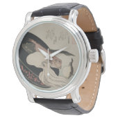Modern Watch with Vintage Japanese Art Image (Angled)