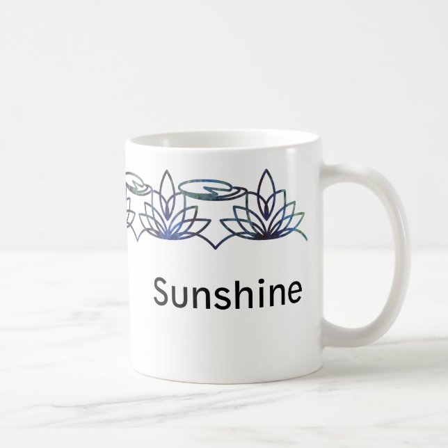 Modern Water Lilies Personalized Mug (Right)