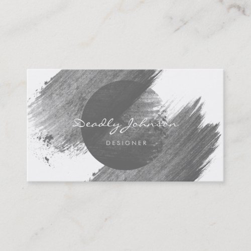 Modern Watercolor Abstract Elegant Black White Business Card