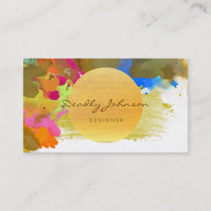 Modern Watercolor Abstract Elegant Cool Business Card