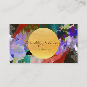 Modern Watercolor Abstract Elegant Cool Business Card