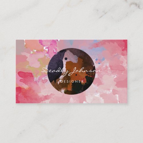 Modern Watercolor Abstract Elegant Cool Business Card