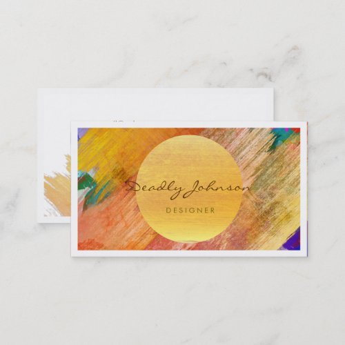 Modern Watercolor Abstract Elegant Cool Business Card