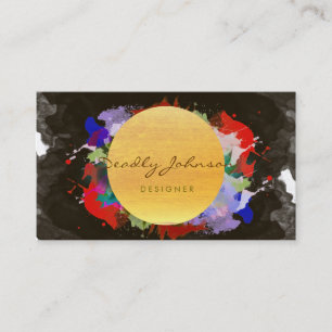 Modern Watercolor Abstract Elegant Cool Business Card