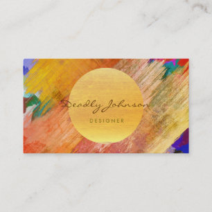 Modern Watercolor Abstract Elegant Cool Paint Business Card