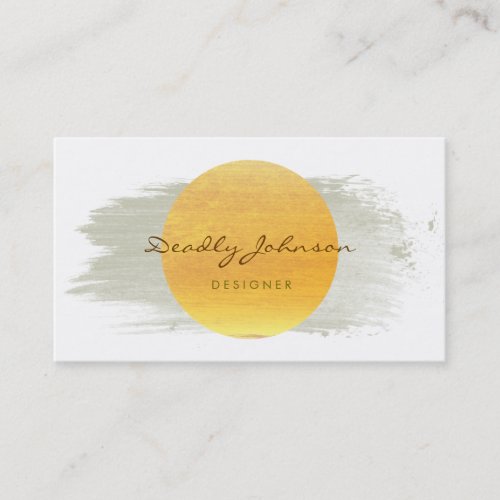 Modern Watercolor Abstract Elegant Cool Yellow Business Card