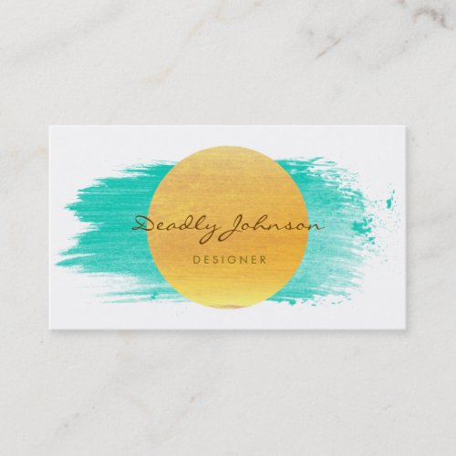 Modern Watercolor Abstract Elegant Cool Yellow Business Card