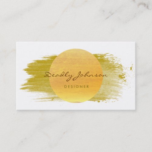 Modern Watercolor Abstract Elegant Cool Yellow Business Card