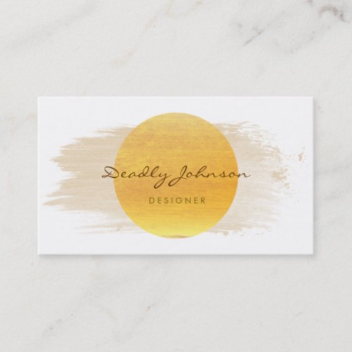 Modern Watercolor Abstract Elegant Cool Yellow Business Card