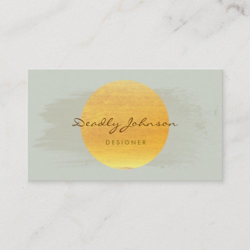 Modern Watercolor Abstract Elegant Green Yellow Business Card