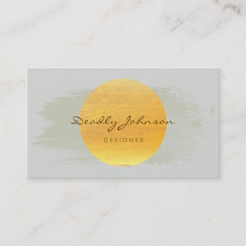 Modern Watercolor Abstract Elegant Green Yellow Business Card