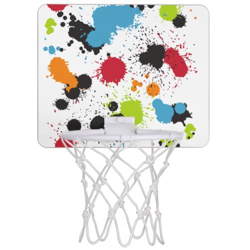 Modern Watercolor Abstract Graffiti Paint Splatter Mini Basketball Hoop