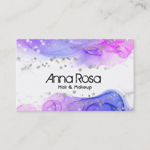 *~* Modern Watercolor Abstract Magenta Lavender Business Card