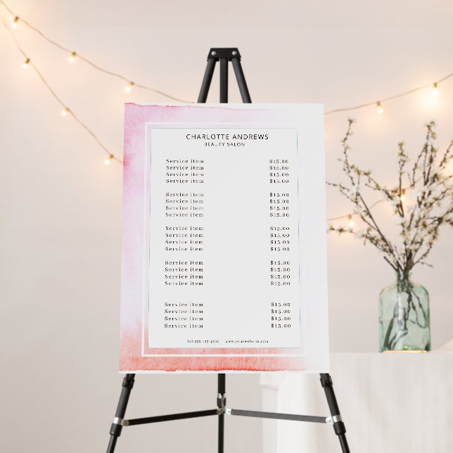 Modern Watercolor Abstract Salon Foam Board (In Situ (Stand))