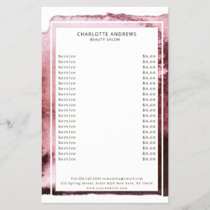 Modern Watercolor Abstract White Burgundy Flyer