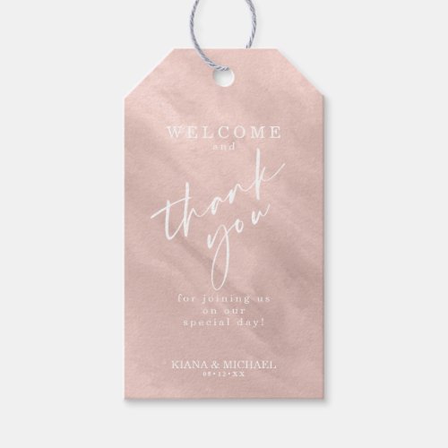 Modern Watercolor Add Message Rose Gold ID816 Gift Tags
