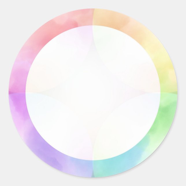 Modern Watercolor Art Trendy Elegant Blank Classic Round Sticker (Front)
