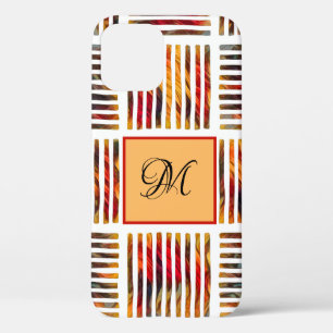 Modern Watercolor Artistic Stripes Pattern iPhone 12 Case