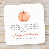 Modern Watercolor Autumn Pumpkin Thanksgiving
