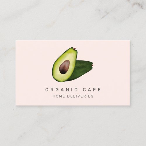 Modern watercolor avocado cafe home delivery food business card