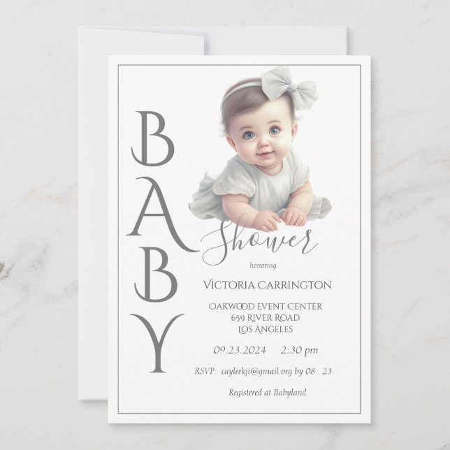 Modern Watercolor Baby Shower Invitation (Front)