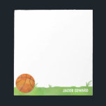 Modern Watercolor Basketball Sport Ball Grass Kids Notepad<br><div class="desc">Modern Watercolor Basketball Sport Ball Grass Kids Notepad</div>