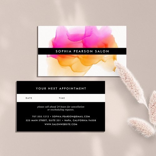 Modern Watercolor Blot  Appointment Card