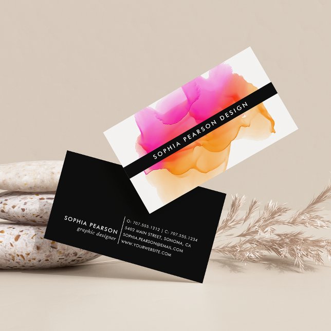 Modern Watercolor Blot Business Card (Creator Uploaded)