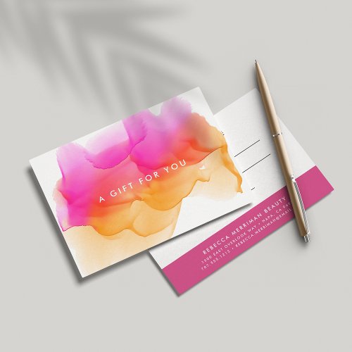 Modern Watercolor Blot  Gift Certificate