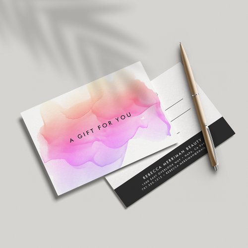 Modern Watercolor Blot  Gift Certificate