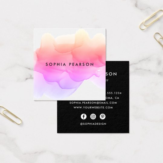 card per business page templates 6 Blot Card Social Watercolor Square Modern Media Business card per business page templates 6 Blot Card Social Watercolor Square Modern Media Business